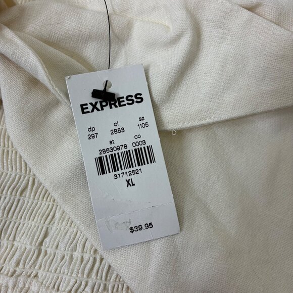 NEW Express Strapless Tie Front Bandeau Top Linen Blend Size XL - Picture 6 of 9